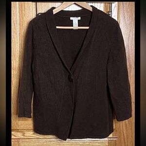 Tweeds Cardigan Womens XL** Lambswool Rabbit Hair Brown Single Button Modest
